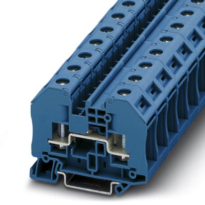 Phoenix Contact Feed-Through Terminal Block; RT 5 BU; 30A; 600V; M5 Thread; Bolt Connection; Blue
